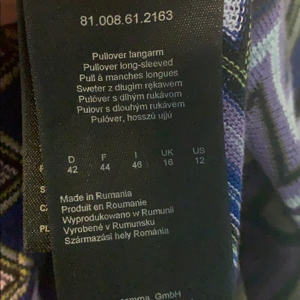 70s Purple Patterned Blouse - Comma - Picture 3 of 4